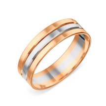 Кольцо обручальное из разных цветов золота, 5 мм (Т130619022)