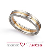 Кольцо обручальное с бриллиантами, 5 мм арт. Л23101040 (Л23101040)