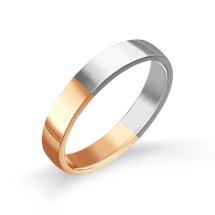 Кольцо обручальное из разных цветов золота, 4 мм (Т130013805)