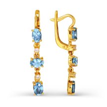 Серьги с топазами и фианитами арт.&nbsp;Т903023529 (Т903023529)