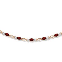 Колье с гранатами и фианитами (Т14311056-40)
