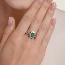 Кольцо с изумрудом и бриллиантами арт.&nbsp;Т14561А394 (Т14561А394)