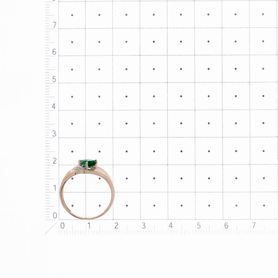 Кольцо с бриллиантами и изумрудом гидротермальным (арт. Т14601А819-02-03)