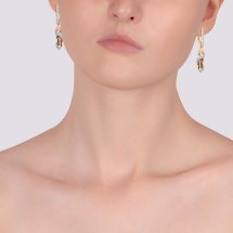 Серьги с раухтопазами и фианитами (Т14702Б788)