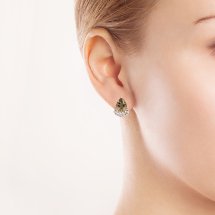 Серьги с раухтопазами и фианитами (Т147027558)