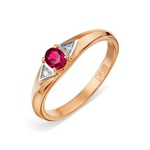 Кольцо с рубином и бриллиантами (Т141012266)