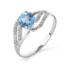 Кольцо с топазом и бриллиантами арт.&nbsp;Т301015895 (Т301015895)
