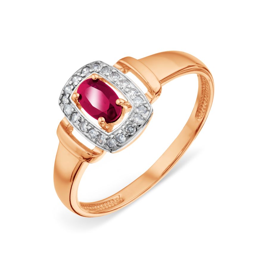 Кольцо с рубином и бриллиантами (арт. Т146018837)