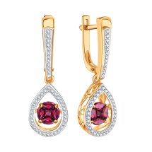 Серьги с рубинами и бриллиантами (Т14602В527-01)