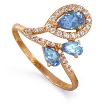Кольцо с топазами и фианитами арт.&nbsp;Т143012815 (Т143012815)