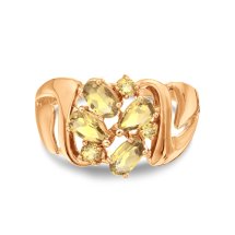 Кольцо с аметистами, хризолитами и цитринами (Т10101А378)