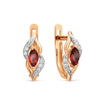 Серьги с гранатами и фианитами (Т143029553)