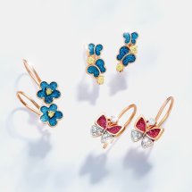 Серьги с эмалью и фианитами арт. Т182029129 (Т182029129)