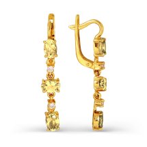 Серьги с цитринами и фианитами арт.&nbsp;Т903023529 (Т903023529)