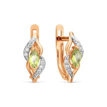 Серьги с хризолитами и фианитами арт. Т143029553 (Т143029553)