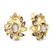 Серьги с раухтопазами и цитринами (Т901028398-02)