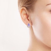 Серьги с аметистами и фианитами (Т147027558)