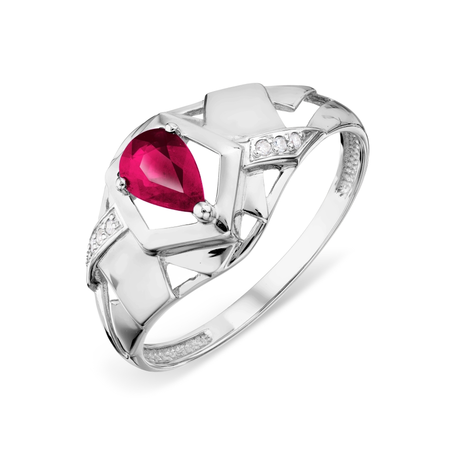 Кольцо с рубином и бриллиантами (Т301018450)