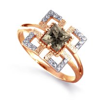 Кольцо с раухтопазом и фианитами арт.&nbsp;Т143012748 (Т143012748)