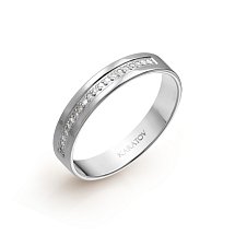 Кольцо обручальное с бриллиантами, 3 мм (Т301013918)