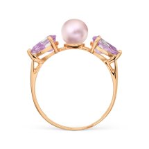 Кольцо с жемчугом и аметистами (Т10801Б078-02)