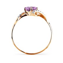 Кольцо с аметистом и фианитами (Т143015721)