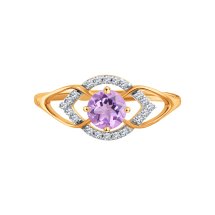 Кольцо с аметистом и фианитами (Т147017563-01)