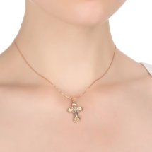 Крестик из красного золота арт.&nbsp;Т13006338 (Т13006338)