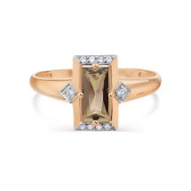 Кольцо с раухтопазом и фианитами (Т147018580)