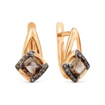 Серьги с раухтопазами и фианитами (Т147029515-03)