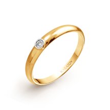 Кольцо обручальное с бриллиантом, 2 мм (Т145613906)