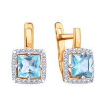 Серьги с топазами и фианитами (Т147027885)