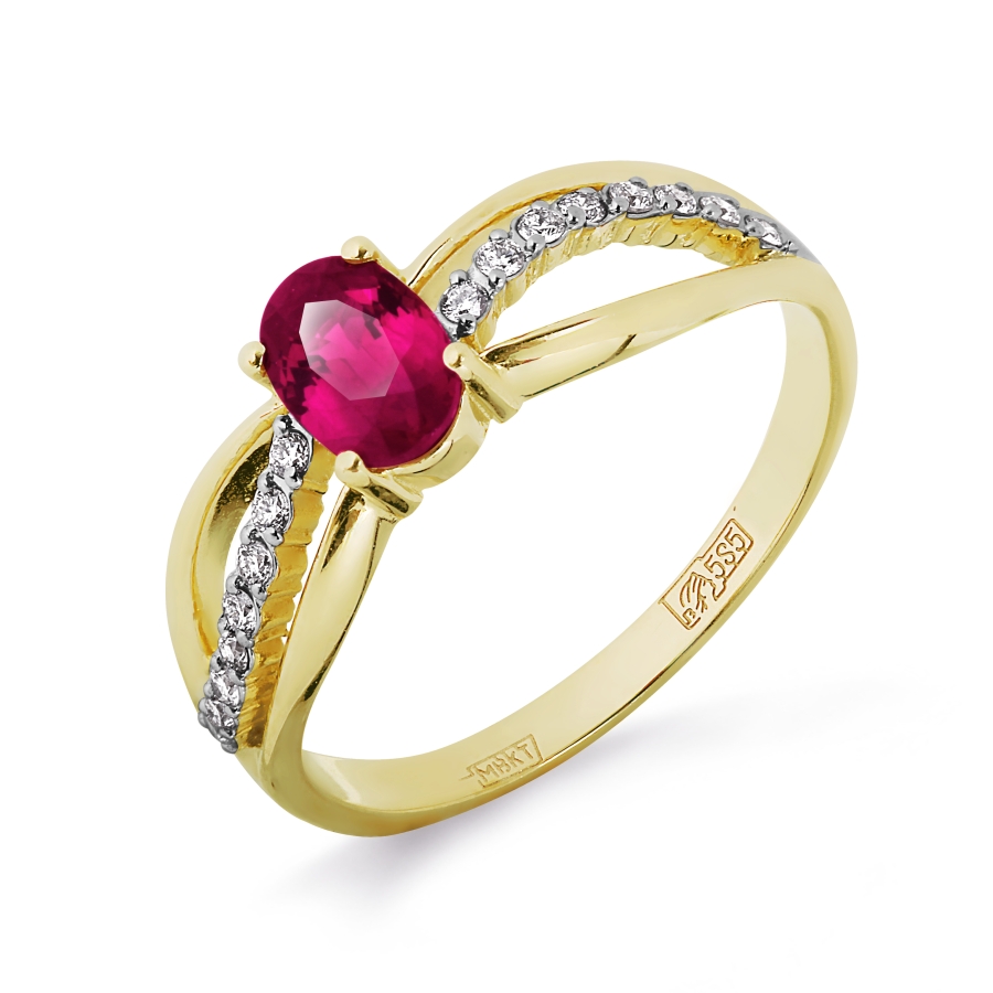 Кольцо с рубином и бриллиантами (арт. Т941011810)