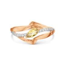 Кольцо с цитрином и фианитами (Т143018998)