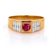 Кольцо с рубином и бриллиантами (Т141046197)