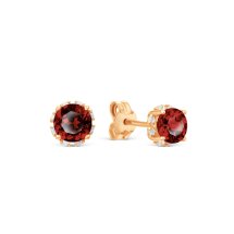 Серьги с гранатами и фианитами (Т103026099)