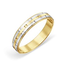 Кольцо обручальное из разных цветов золота, 4 мм (Т940619130)