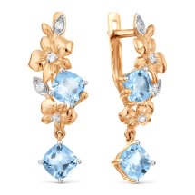 Серьги с топазами и фианитами арт.&nbsp;Т14302Б252 (Т14302Б252)