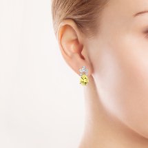 Серьги с цитринами и фианитами (Т143027560)