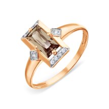 Кольцо с раухтопазом и фианитами (Т147018580)