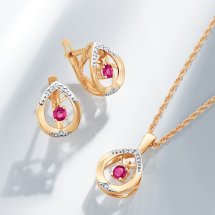 Подвеска с рубином и бриллиантами (Т141035172)