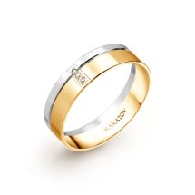 Кольцо обручальное с бриллиантами, 4.5 мм (Т131013914-К)