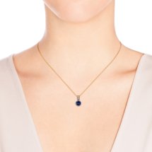 Подвеска с сапфирами и бриллиантами (Т141034326)