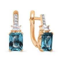 Серьги с топазами и фианитами (Т14302Б109-01)