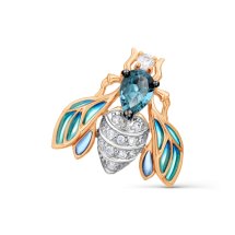 Подвеска с топазом, эмалью и фианитами (Т187034976)