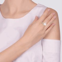 Кольцо с перламутром и фианитами арт. Т113014402 (Т113014402)