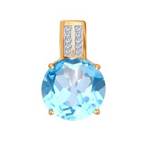 Подвеска с топазом и бриллиантами арт.&nbsp;Т146035889-01 (Т146035889-01)