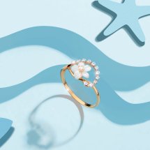 Кольцо с перламутром и фианитами арт. Т143015493 (Т143015493)