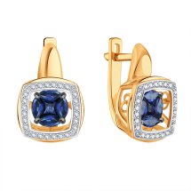 Серьги с сапфирами и бриллиантами арт. Т14102В525 (Т14102В525)