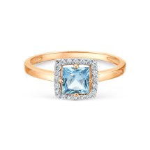 Кольцо с топазом и фианитами арт.&nbsp;Т147017680 (Т147017680)